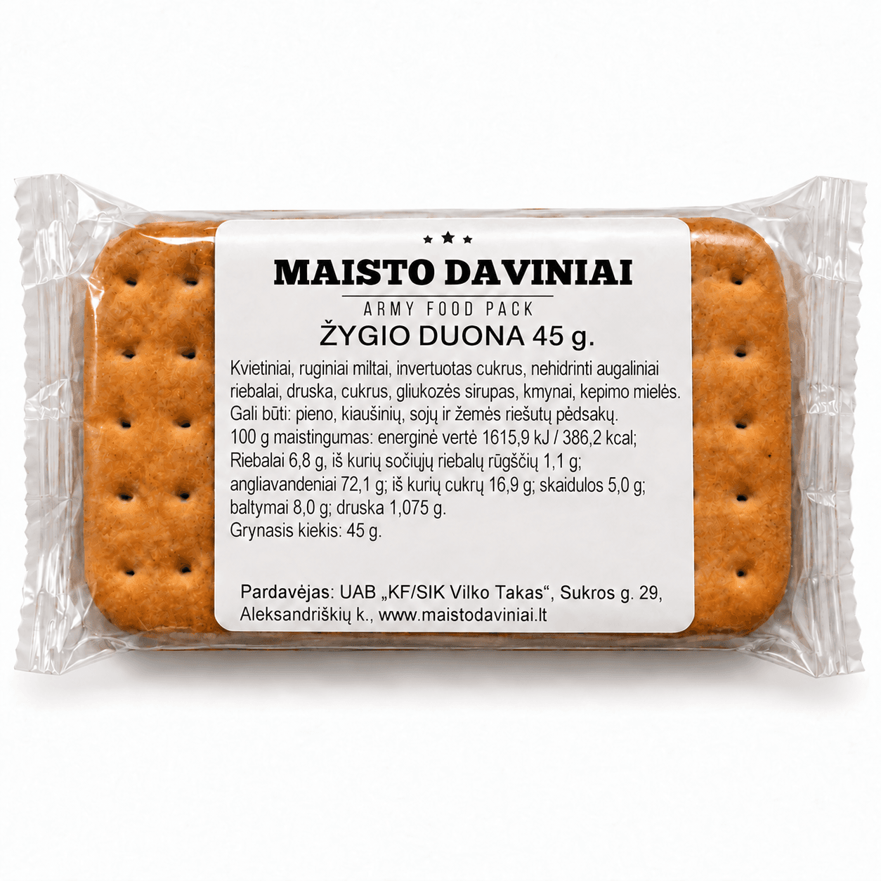 zygio-duona-duoneles-uzkandis-maistodaviniai-lt Žygio duona / kariška duonelė (45 g) - Image 1